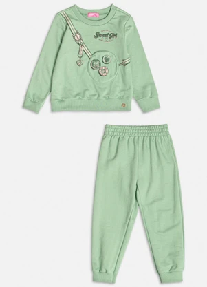 Momi - Conjunto Moletom Verde com Bolsinha Verde - MOMI