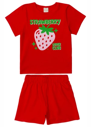 Abrange - Conjunto Morango Camiseta e Short Vermelho - ABRANGE