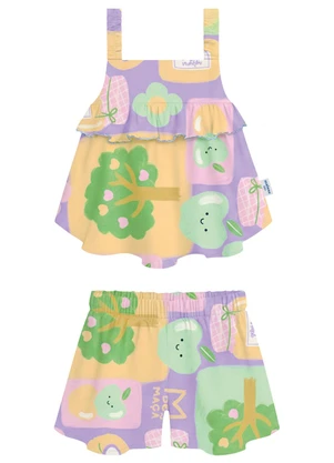 Malwee Kids - Conjunto Mosaico Macieira Lavanda - MALWEE KIDS