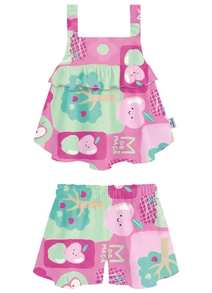 Malwee Kids - Conjunto Mosaico Macieira Rosa Claro - MALWEE KIDS