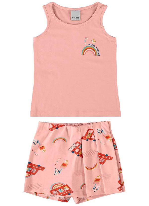 Malwee Kids - Conjunto Mundo Colorido Menina Rosê