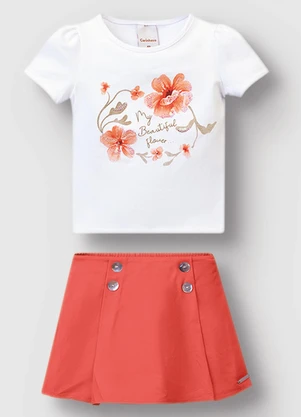 Carinhoso - Conjunto My Beautiful Flower Branco - CARINHOSO