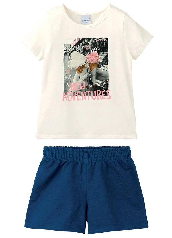 Malwee Kids - Conjunto New Adventures Moletinho Off White