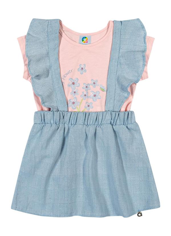 Alenice - Conjunto New London Flores Menina Rosa