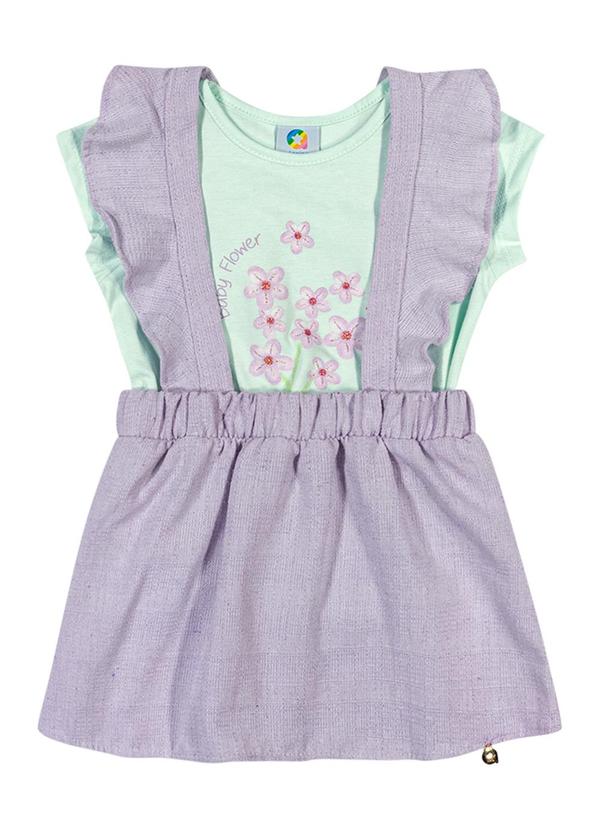 Alenice - Conjunto New London Flores Menina Verde 2