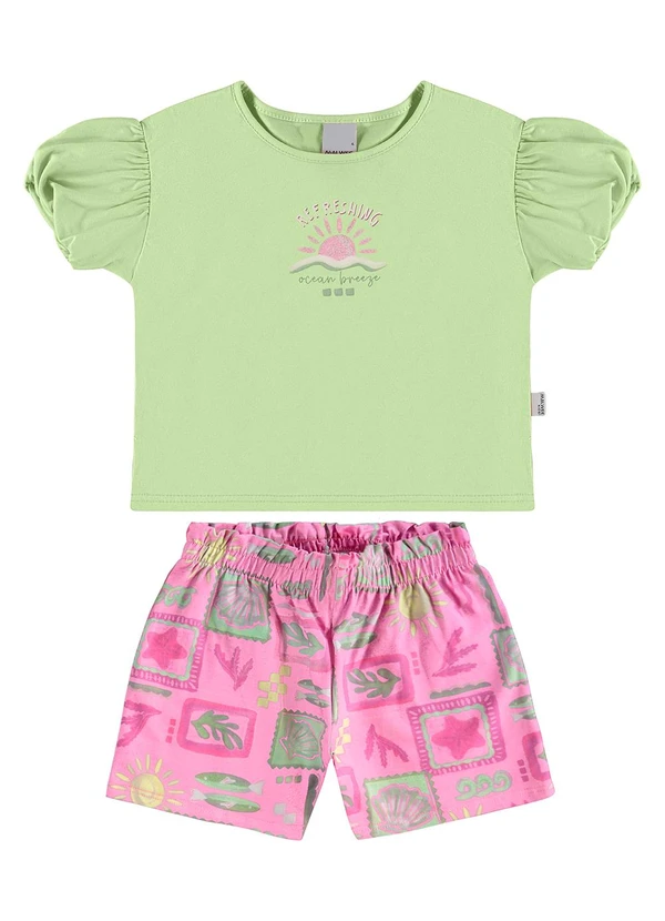 Malwee Kids - Conjunto Ocean Breeze Verde Claro
