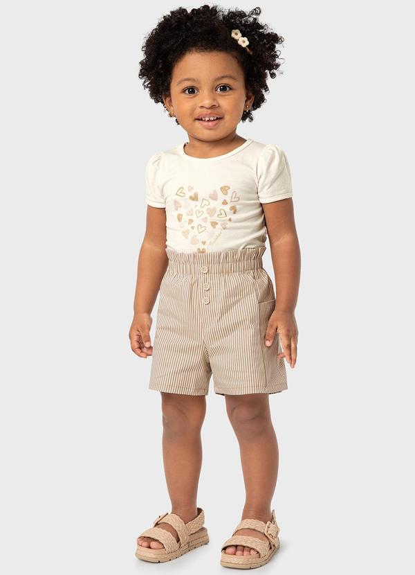 Carinhoso - Conjunto Off White Clochard Corações