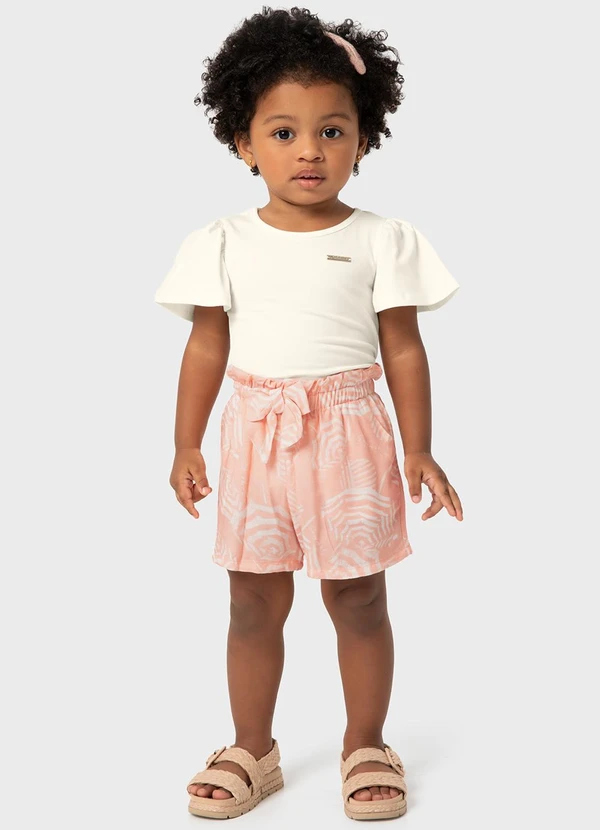 Carinhoso - Conjunto Off White Clochard Praias Menina
