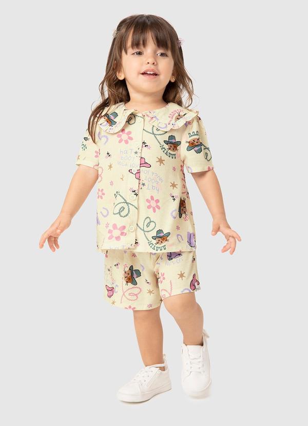 Malwee Kids - Conjunto Off White Country Evasê Menina