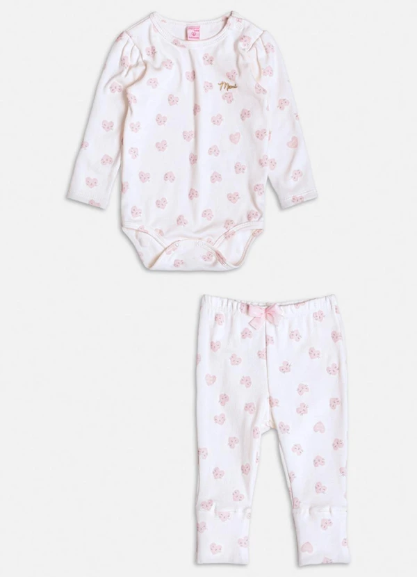 Momi - Conjunto Off White de Corações Branco