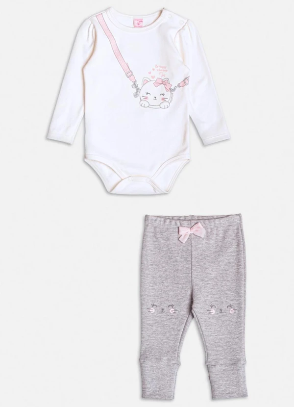 Momi - Conjunto Off White de Gatinha Branco