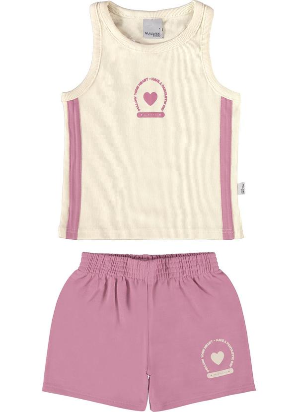 Malwee Kids - Conjunto Off White Follow Your Heart