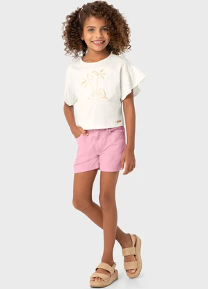 Carinhoso - Conjunto Off White Palmeiras Comfort Menina - CARINHOSO