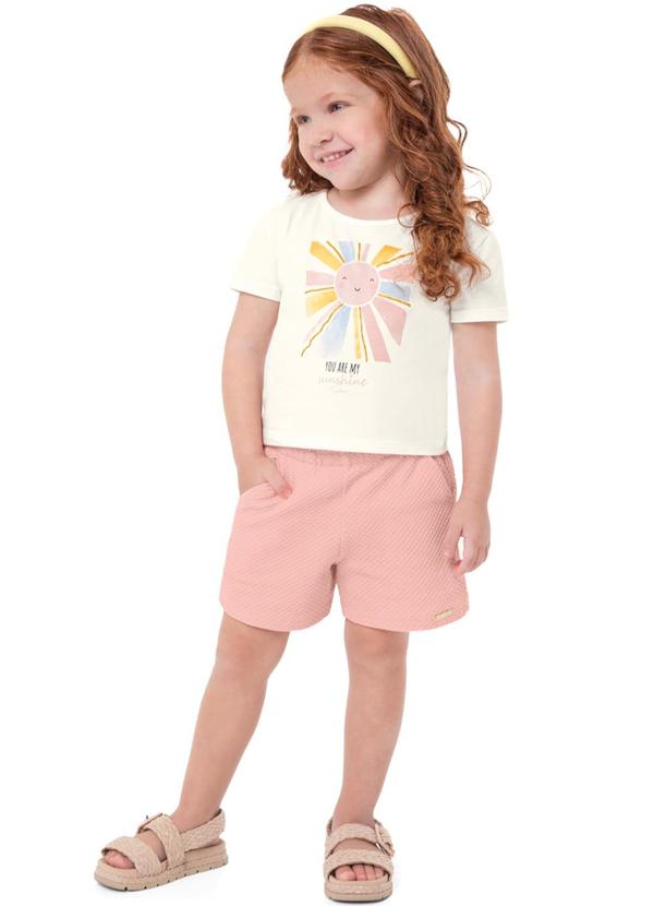 Carinhoso - Conjunto Off White Sunshine Comfort Menina