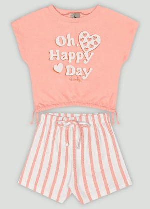 Conjunto Oh Happy Day Infantil Quimby Rosa - QUIMBY