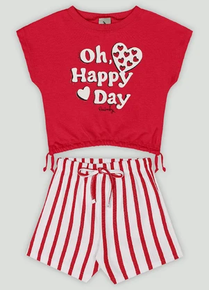 Conjunto Oh Happy Day Infantil Quimby Vermelho - QUIMBY