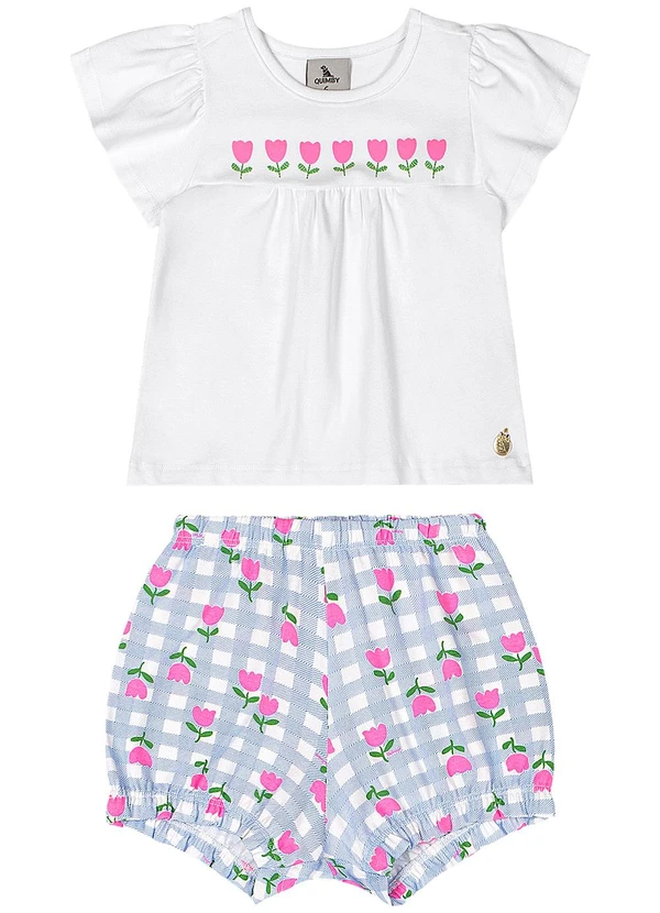 Quimby - Conjunto para Bebê com Blusa e Short Quimby Branco 2