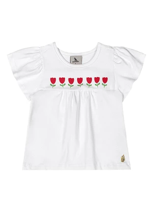 Quimby - Conjunto para Bebê com Blusa e Short Branco - QUIMBY