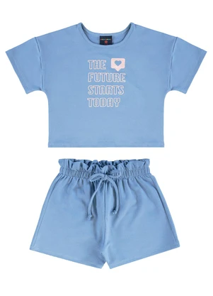 Guloseima - Conjunto para Menina em Molecotton Azul - GULOSEIMA