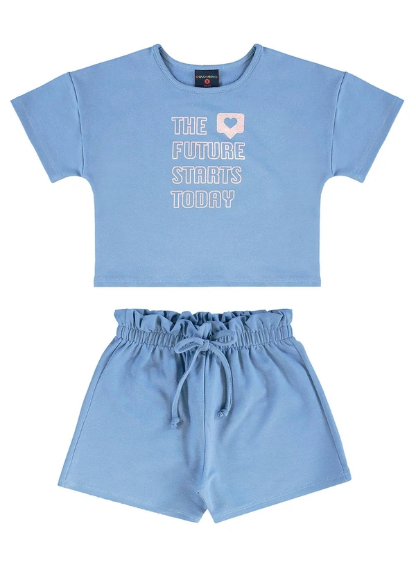 Guloseima - Conjunto para Menina em Molecotton Azul