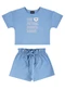 Guloseima - Conjunto para Menina em Molecotton Azul - variação: Azul