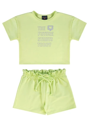 Guloseima - Conjunto para Menina em Molecotton Verde - GULOSEIMA