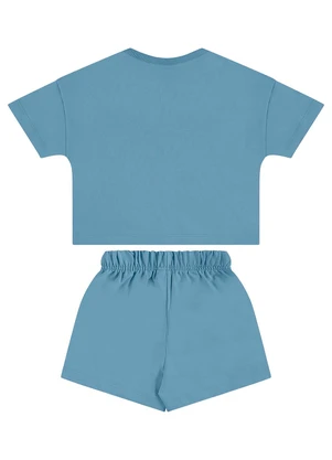 Guloseima - Conjunto para Menina em Moletinho Azul - GULOSEIMA