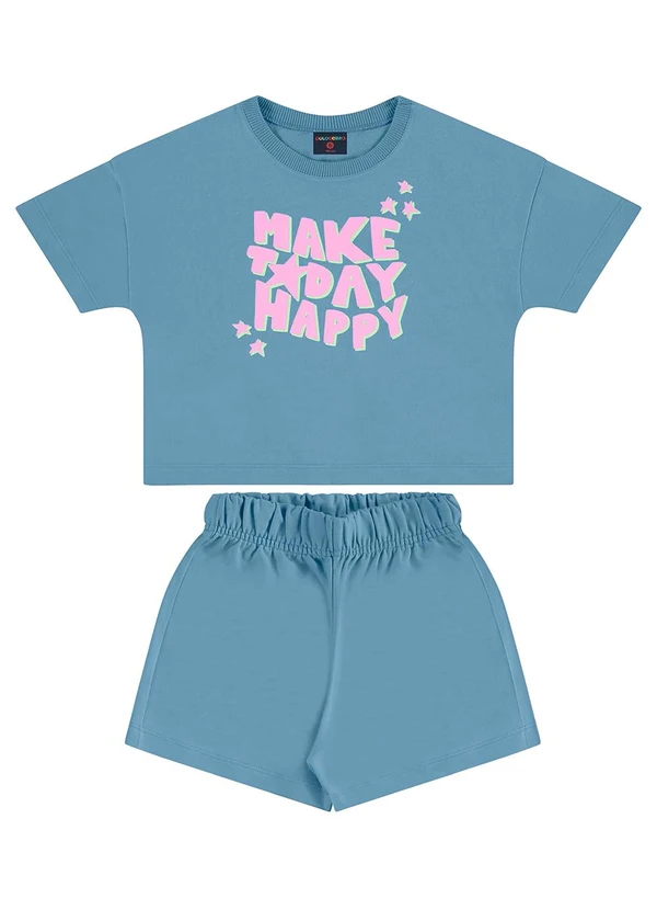 Guloseima - Conjunto para Menina em Moletinho Azul