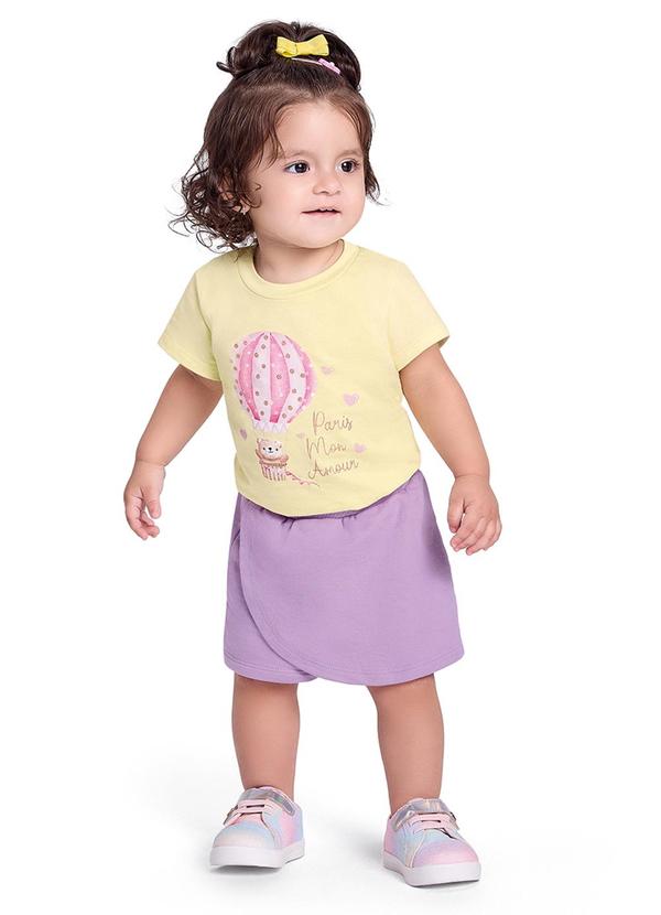 Alenice - Conjunto Paris Mon Amour Meninas Amarelo