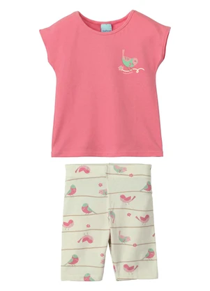 Malwee Kids - Conjunto Passarinhos com Glitter Rosa - MALWEE KIDS