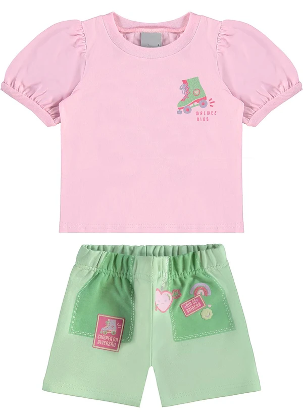 Malwee Kids - Conjunto Patins Divertidos Rosa Claro 2