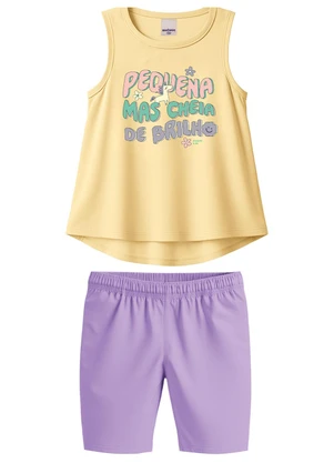 Malwee Kids - Conjunto Pequena Mais Cheia de Brilho Amarelo - MALWEE KIDS