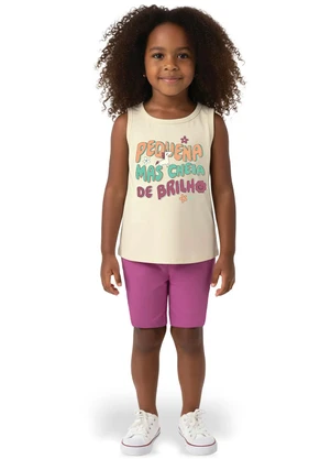 Malwee Kids - Conjunto Pequena Mais Cheia de Brilho Off White - MALWEE KIDS