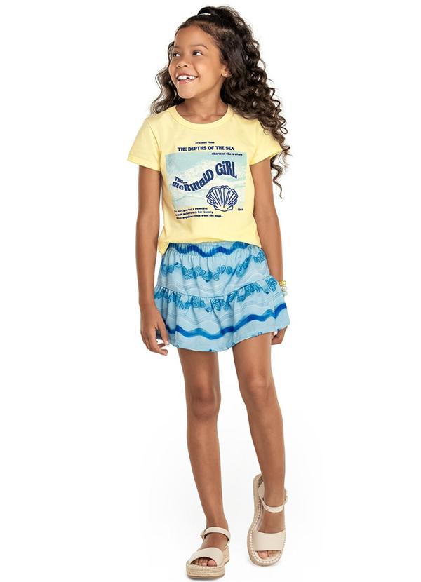 Alenice - Conjunto Pequena Sereia Menina Amarelo
