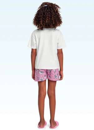 Fakini Kids - Conjunto Pijama Blusa e Shorts Branco - FAKINI KIDS