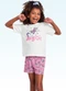 Fakini Kids - Conjunto Pijama Blusa e Shorts Rosa - variação: Branco