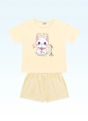 Fakini Kids - Conjunto Pijama Blusa/Shorts Amarelo - FAKINI KIDS