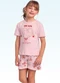 Fakini Kids - Conjunto Pijama Blusa/Shorts Bege - variação: Rosa