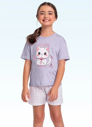 Fakini Kids - Conjunto Pijama Blusa/Shorts Roxo - FAKINI KIDS