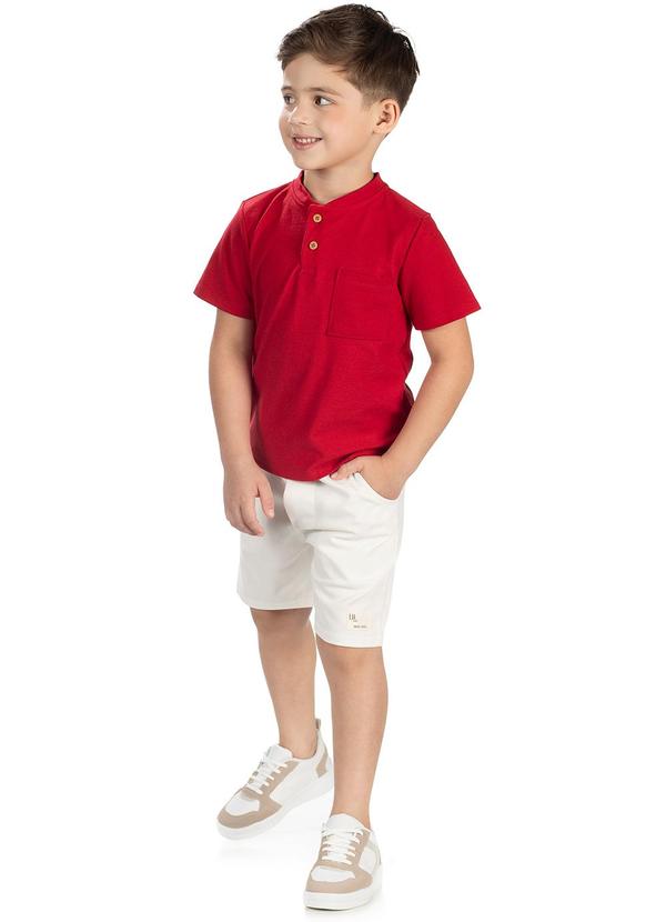 Lik Boys - Conjunto Piquet e Short Vermelho