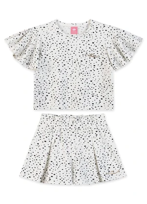 Lilica Ripilica - Conjunto Poá Curto Infantil Branco - LILICA RIPILICA