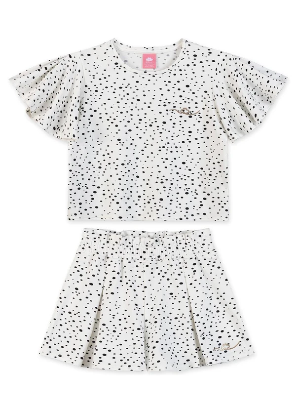 Lilica Ripilica - Conjunto Poá Curto Infantil Branco