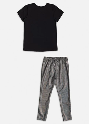 Momi - Conjunto Prata com Strass e Brilho Preto - MOMI