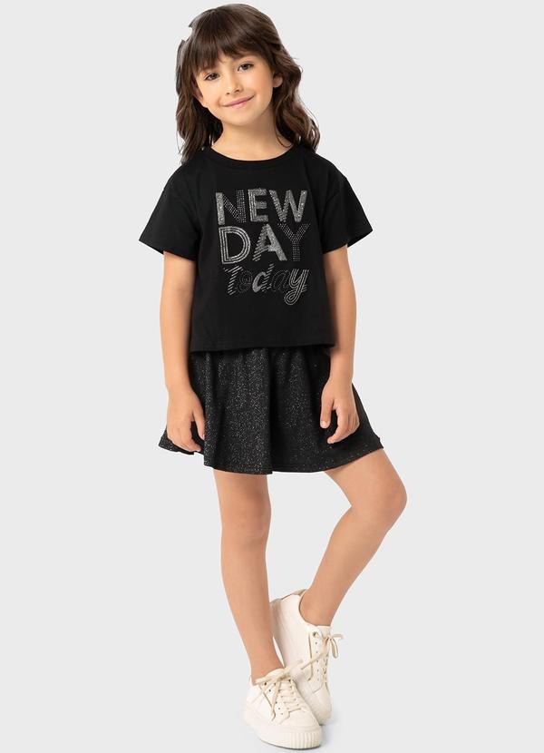 Carinhoso - Conjunto Preta New Day Today com Glitter Menina