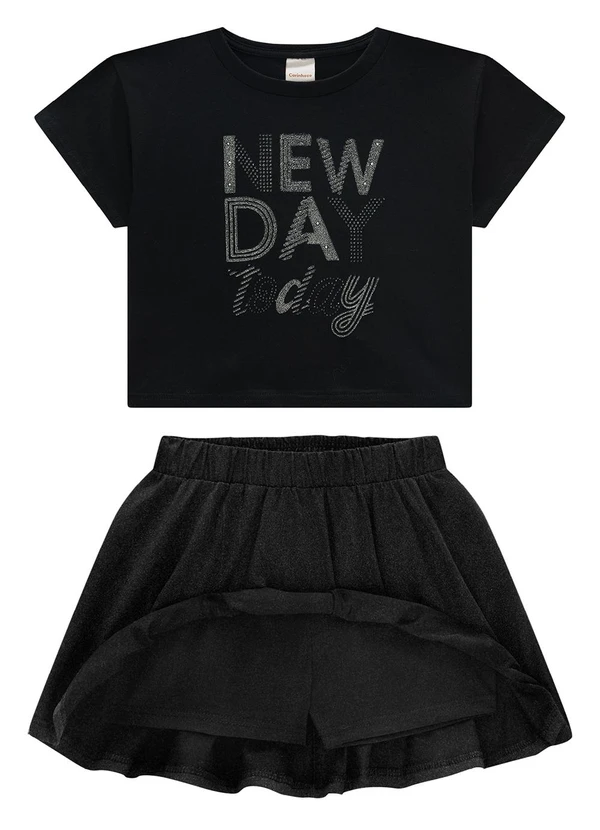 Carinhoso - Conjunto Preta New Day Today com Glitter Menina 2