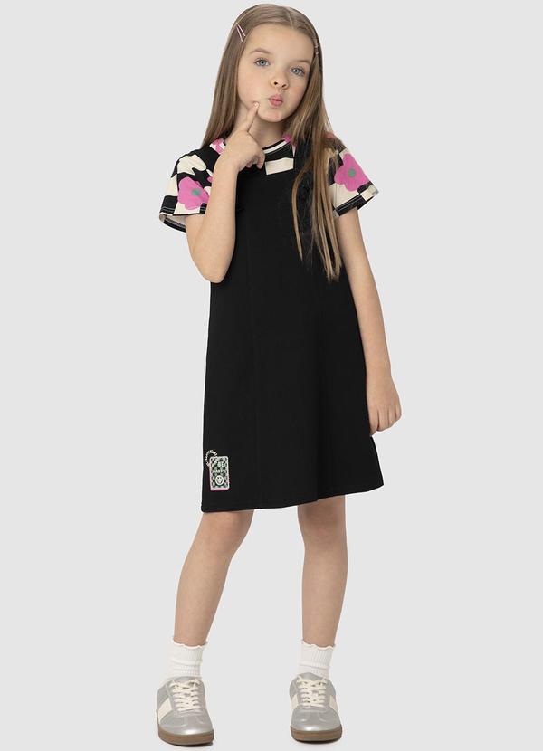 Malwee Kids - Conjunto Preto Box Vichy Floral