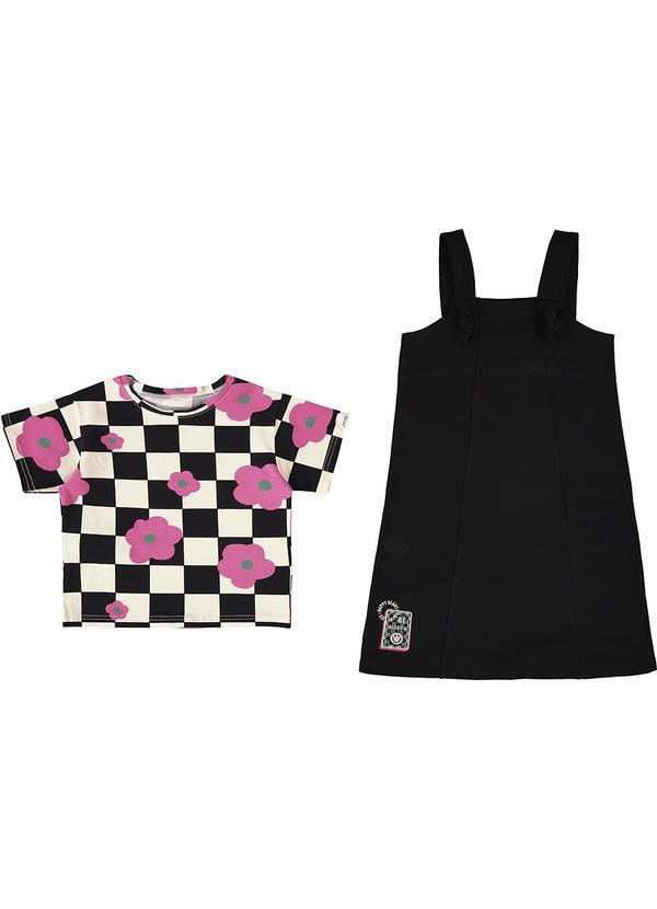 Malwee Kids - Conjunto Preto Box Vichy Floral 3