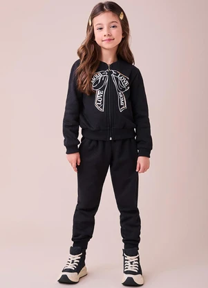 Momi - Conjunto Preto com Estampa de Laço Preto - MOMI