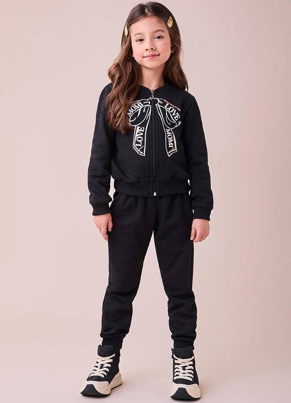 Momi - Conjunto Preto com Estampa de Laço Preto