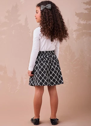 Momi - Conjunto Preto com Estampa Geométrica Branco - MOMI
